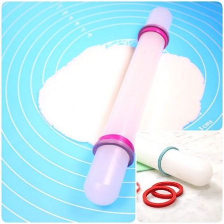 Скалка для мастики с ограничителями 33*3 см Скалка для мастики с ограничителями 33*3 см