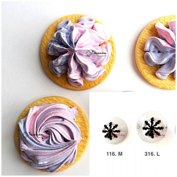 Насадка закрытая звезда №116, 316, 516 | Ruffles (8 волнистых лучей) - Standard closed star tip #116, 316, 516 | Ruffles | by Tulip Workshop