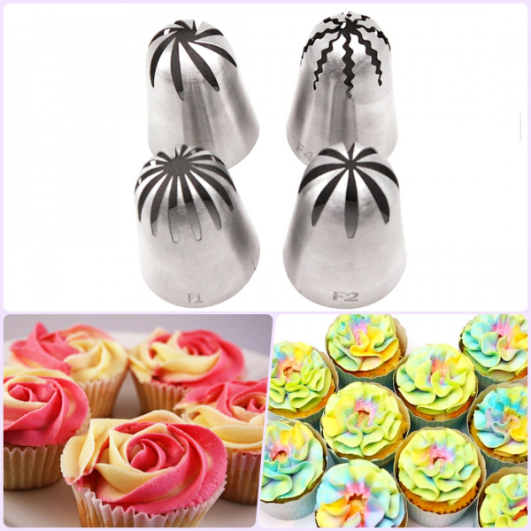 Кондитерские насадки F1, F2, F3, F4 | Большие закрытые розы (Эконом)