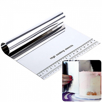 Кондитерский шпатель метал. прямой с ручкой | высота 13,15,20,22 см