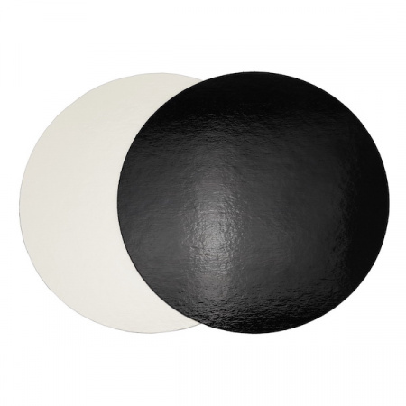 Подложка для торта Чёрный/Жемчуг 2х сторон. 1.8 мм, Ø 220 мм Подложка для торта Чёрный/Жемчуг 2х сторон. 1.8 мм, Ø 220 мм