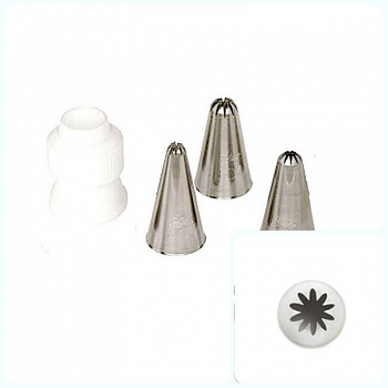 Кондитерская насадка закрытая звезда №501, 502, 504, 506, 508, 132 Ateco | 10 лучей стандарт. размер