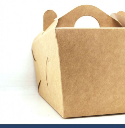 Коробка для бенто торта 12•12•8 см Крафт| БНТ