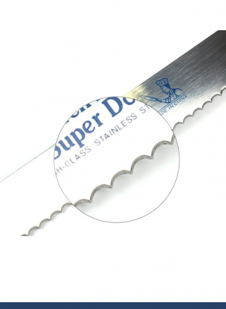 Нож 35 см мелкий зуб для бисквита, торта, хлеба + 2 держателя Эксперты Кухни Нож 35 см мелкий зуб для бисквита, торта, хлеба + 2 держателя Эксперты Кухни