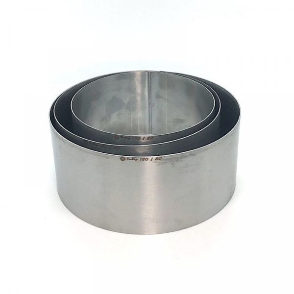 Формы для выпечки нерж.сталь Набор 3 шт | Кольца (высота 8 см, Ø 14, 16, 18 см)