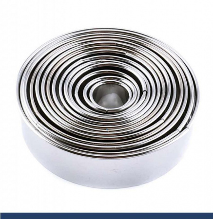 Вырубки Набор 11 шт Кольца ∅ 25-90 мм, h 30 мм, нержавеющая сталь, Tulip