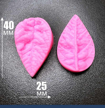 Молд силиконовый (вайнер) Лист Мини риф., комплект 2 шт (40•25 мм) е035